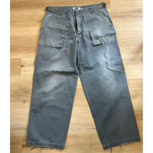 Vintage Old‎ Navy Wide Leg Cargo Pants Gray Men's 34x32 Grunge Skater Y2K